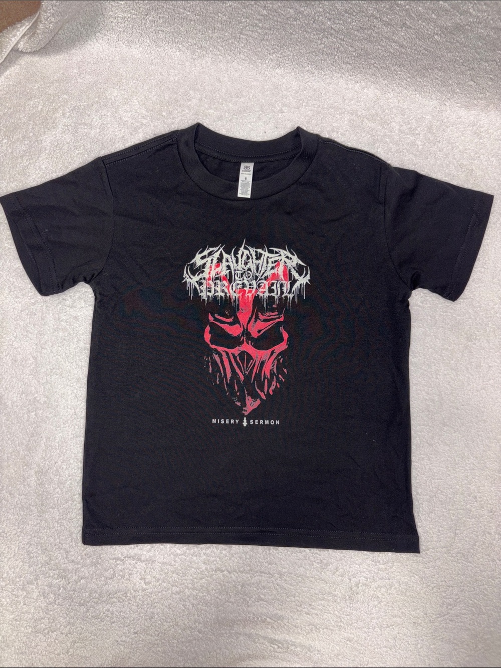 Hot Topic slaughter to prevail  Black Kids Tee with Red Skull Graphic 6